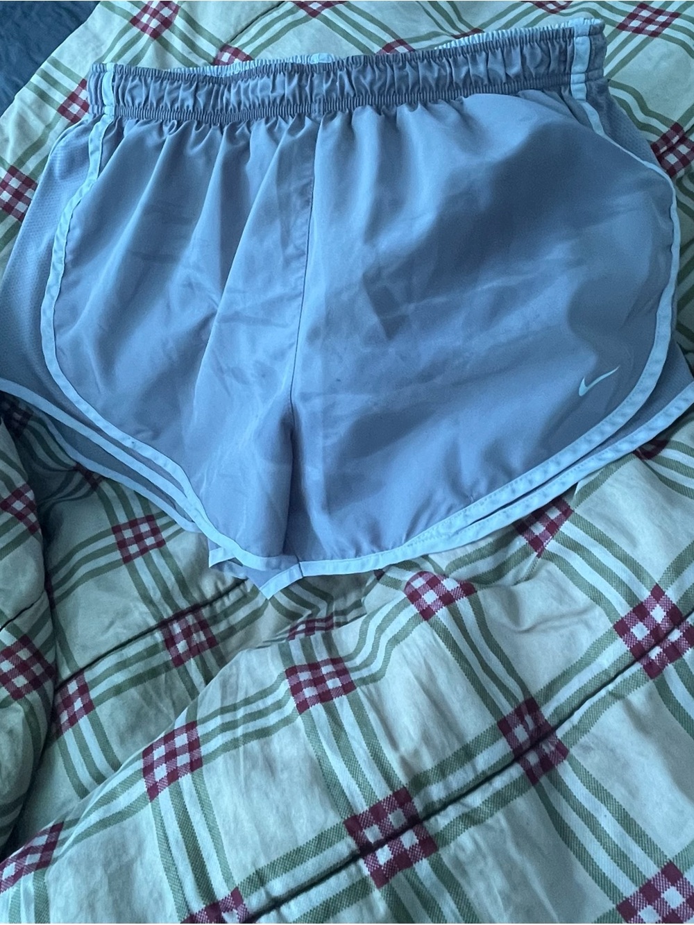 Nike Light Blue Women's Athletic Shorts with Contrast Trim